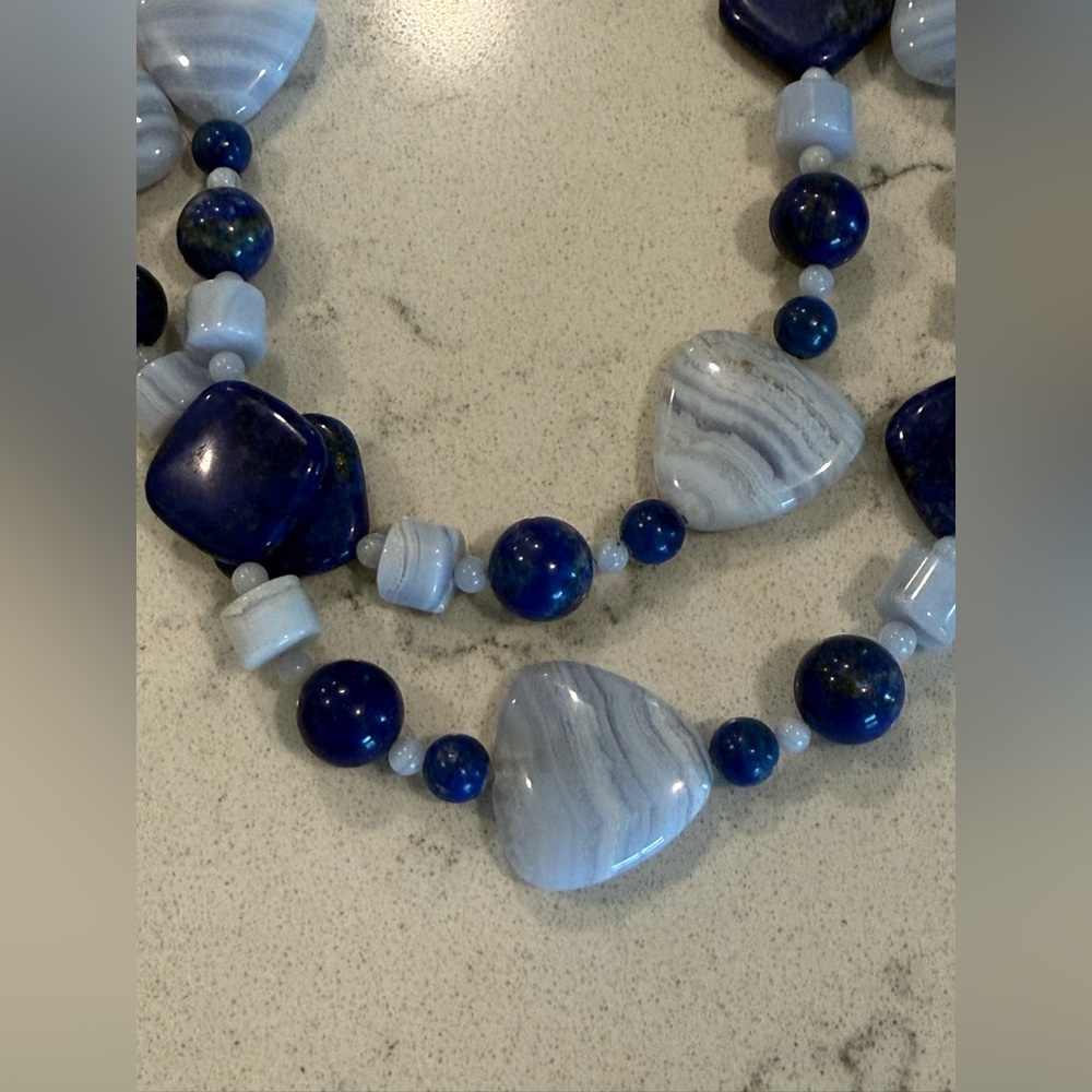 Jay King Blue Lace Agate long necklace - Picture 4 of 9